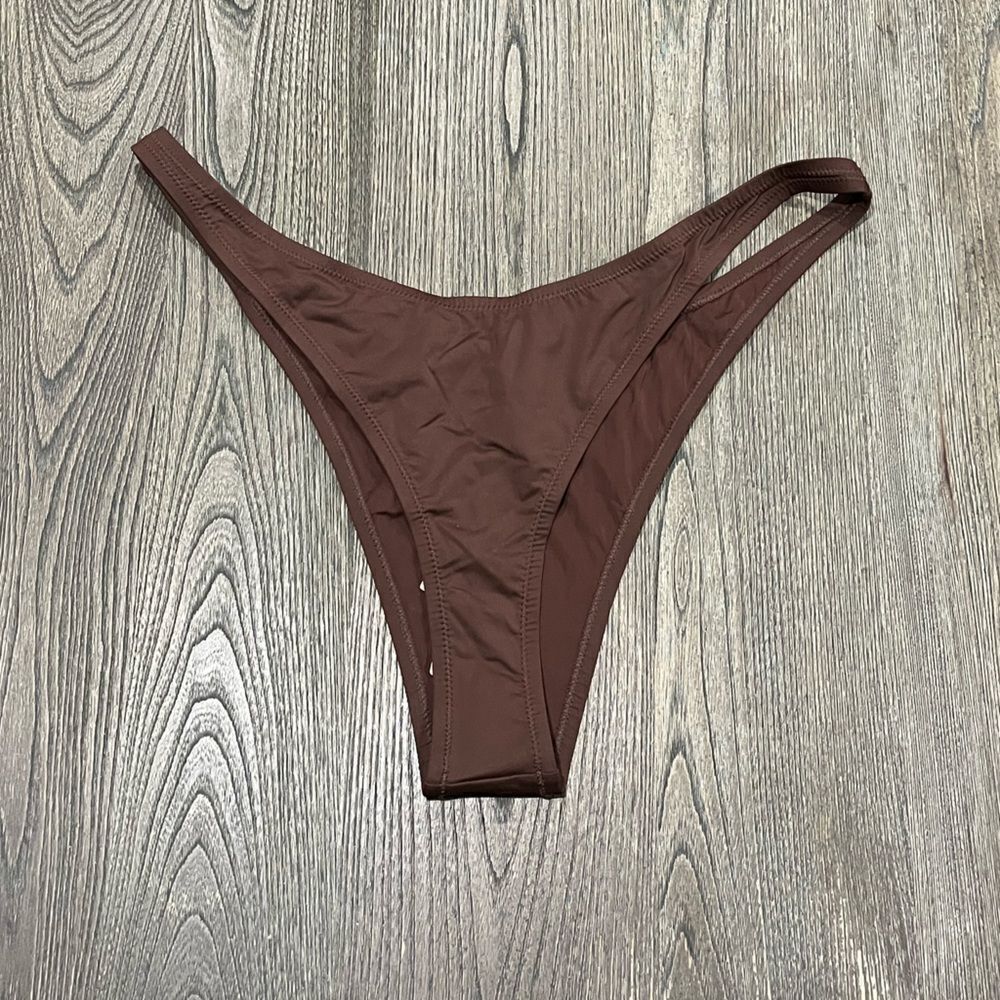 NWT Skims Recycled Swim Micro Tanga Bikini Bottom Mid-Rise Swimwear Cocoa 4X